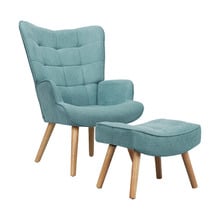 Afton Rubberwood Armchair with Ottoman